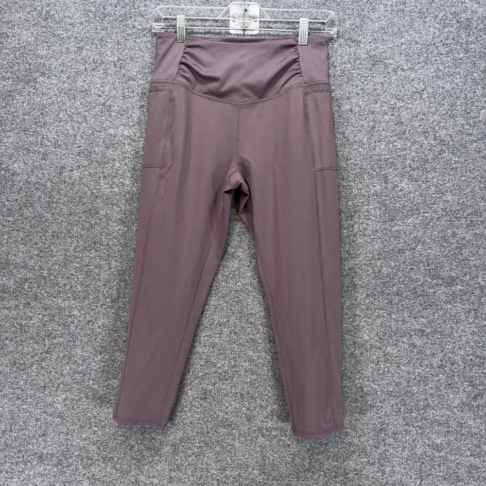 Free People Movement Leggings Women Small Purple Ruched Pockets‎ Athletic Crop